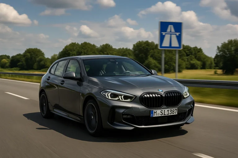 BMW Serie 1 circulando por autovía