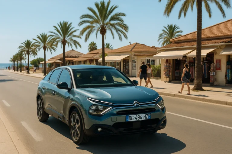 Citroen C4 circulando en un paseo marítimo en España