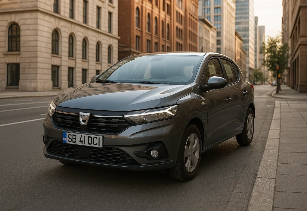 Dacia Sandero en medio de una ciudad