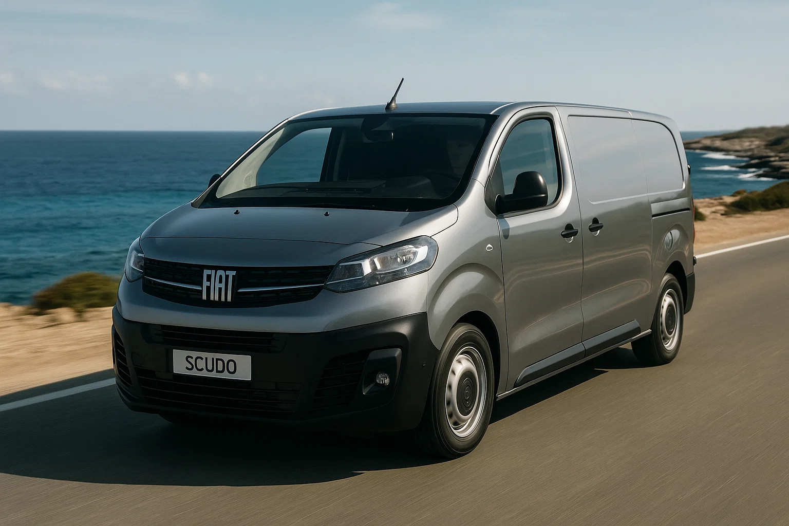 Fiat Scudo circulando a través de una carretera costera