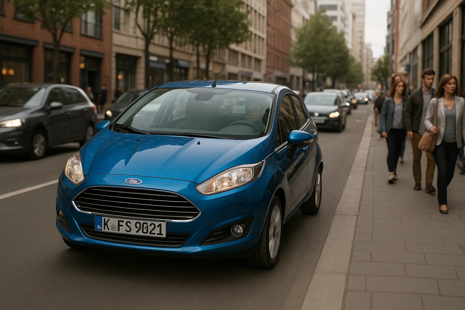 Ford Fiesta circulando por una ciudad