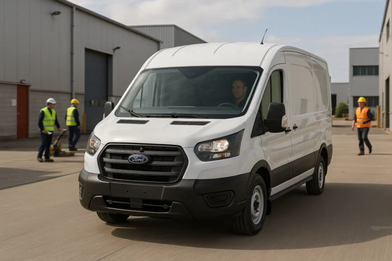Ford Transit en medio de un poligono