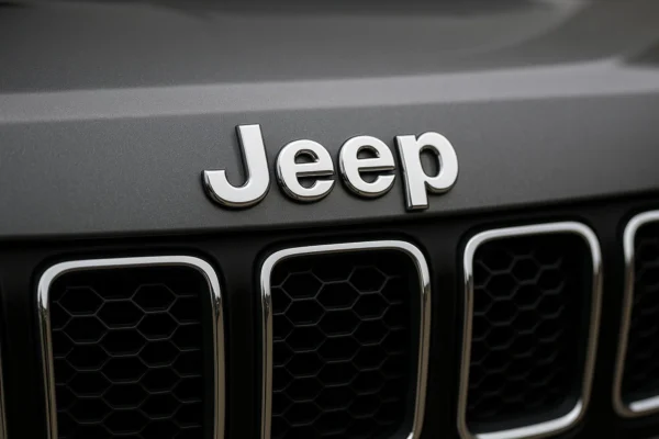 Insignia de Jeep en coche asegurado