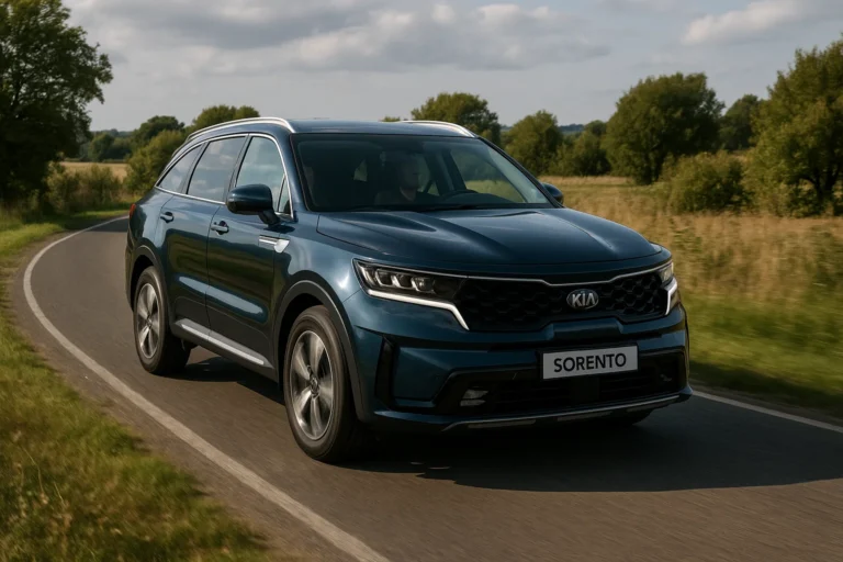 Kia Sorento circulando por una carretera secundaria
