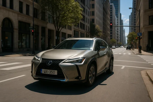 Cómo elegir el mejor seguro para tu Lexus UX: guía completa Lexus UX circulando por Nueva York