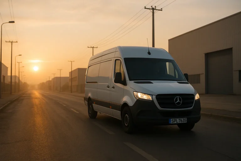 Mercedes Sprinter circulando por un polígono industrial