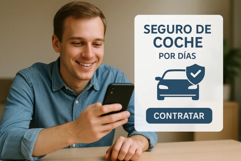 Persona contratando un seguro de coche por días