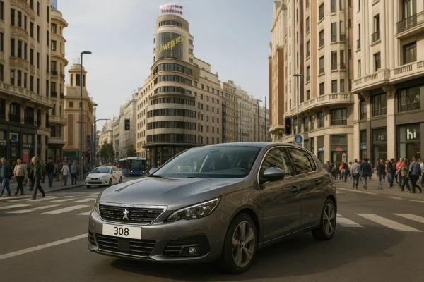 Peugeot 308 en el centro de Madrid