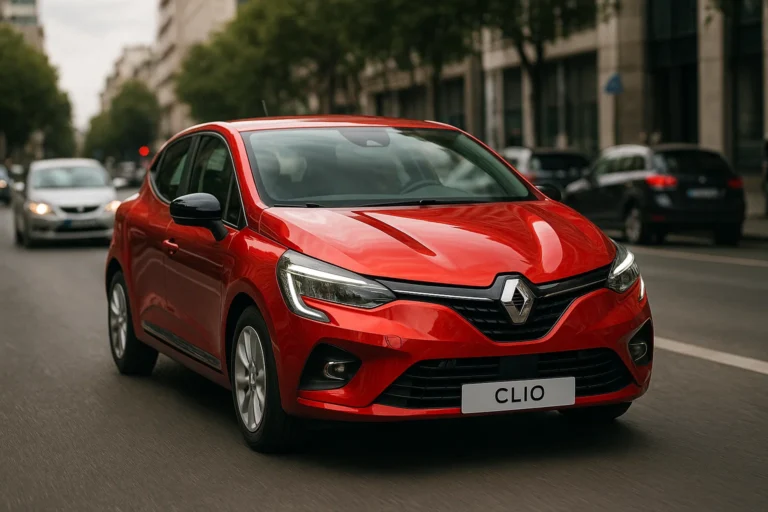 Renault Clio conduciendo por la ciudad