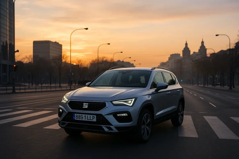 Seat Ateca en una ciudad al amanecer
