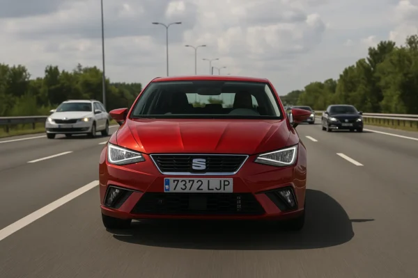 Seat Ibiza conduciendo por la autovía