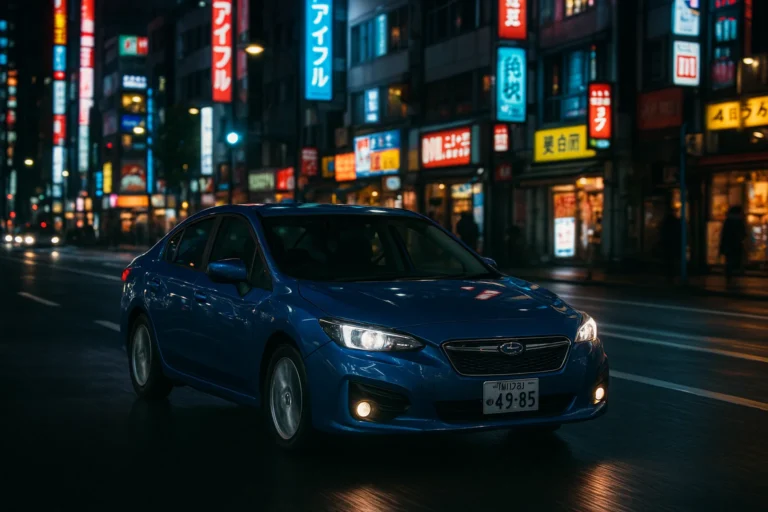 Subaru Impreza conduciendo por Tokyo