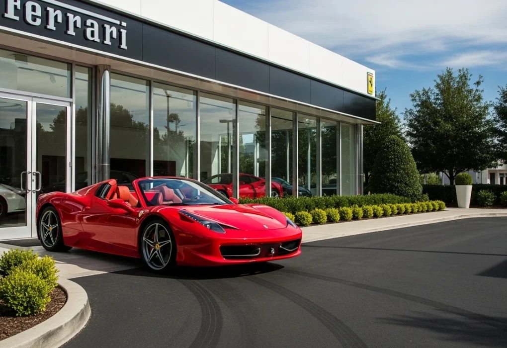 Ferrari 458 Spider saliendo del concesionario