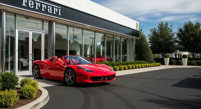 Ferrari 458 Spider saliendo del concesionario