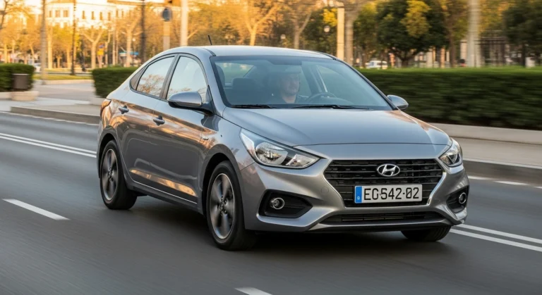 Hyundai Accent circulando por ciudad