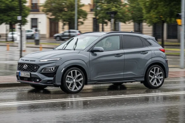 Hyundai Kona circulando por ciudad